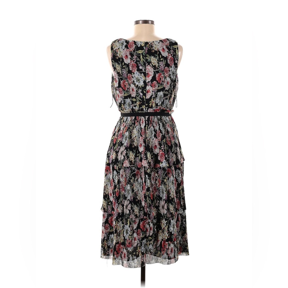Adrianna Papell Black Multi Floral Sleeveless Midi Dress - Picture 4 of 5